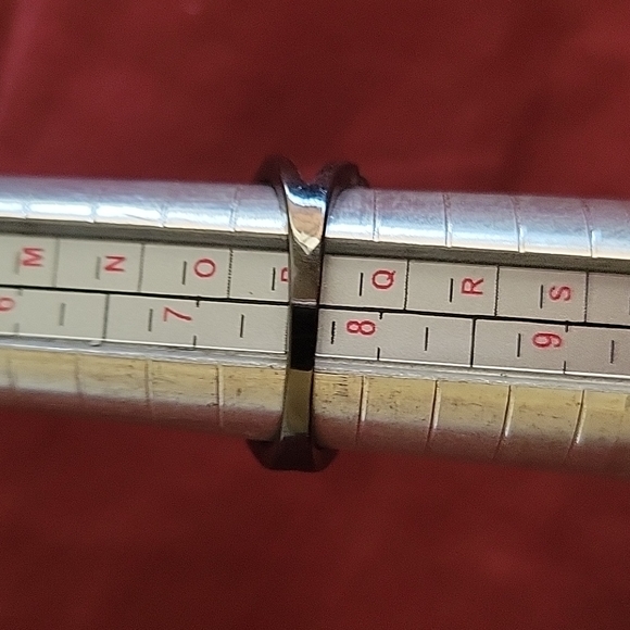 Dark Half Moon Star Diamond Metal Ring Size 7.5 - Picture 9 of 11